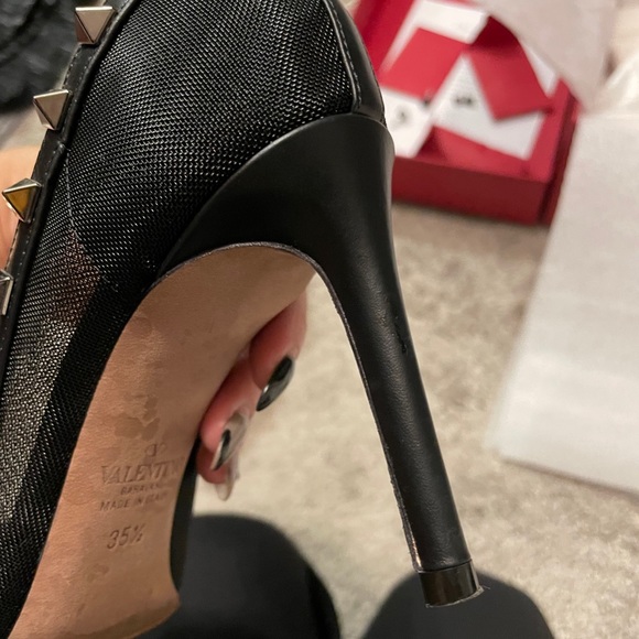 Valentino black mesh studd pumps 35.5 - Picture 10 of 13